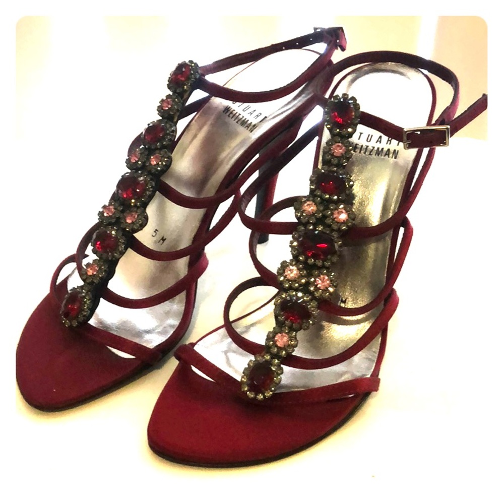 Stuart Weitsman ankle strap heel sandal size 5